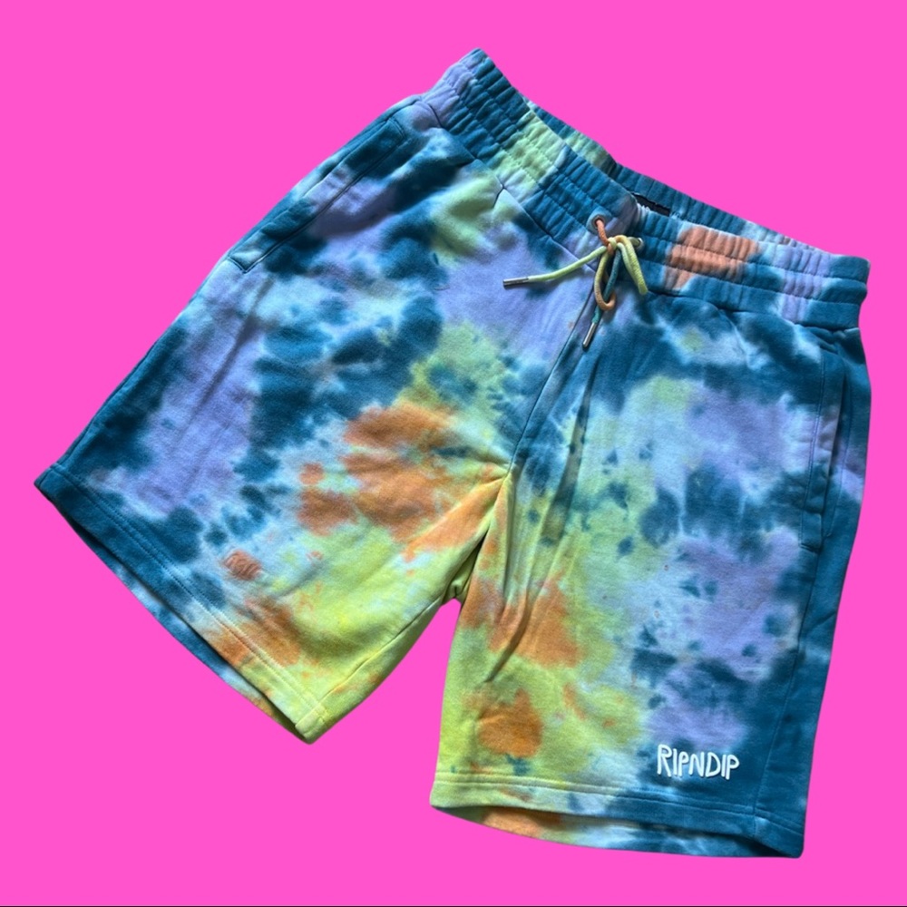 SOLD! 
RIPNDIP tie dye sweatpants shorts